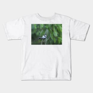 Chickadee & pine branches Kids T-Shirt